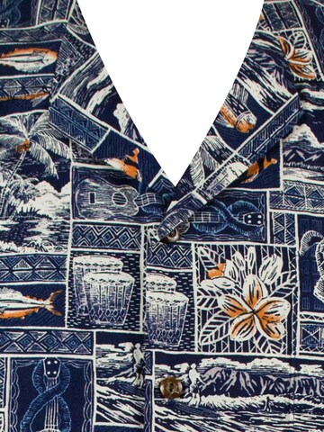Pacific Legend Regular fit Button Up Shirt 'Puzzle' in Blue