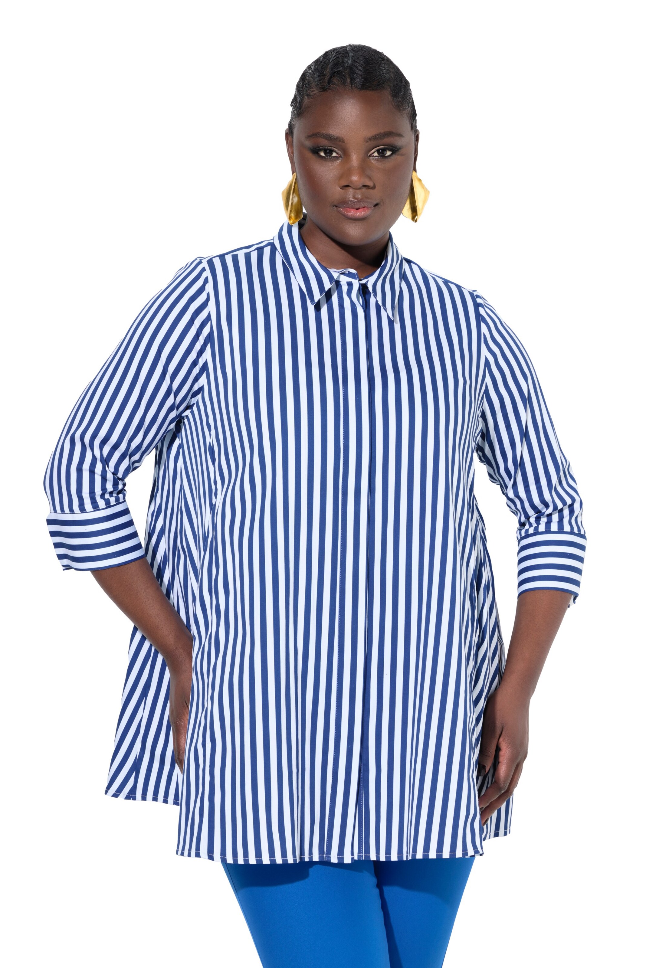 Ulla Popken Bluse in Blau: Vorderseite