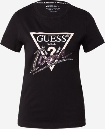 Tricou de la GUESS pe negru: față