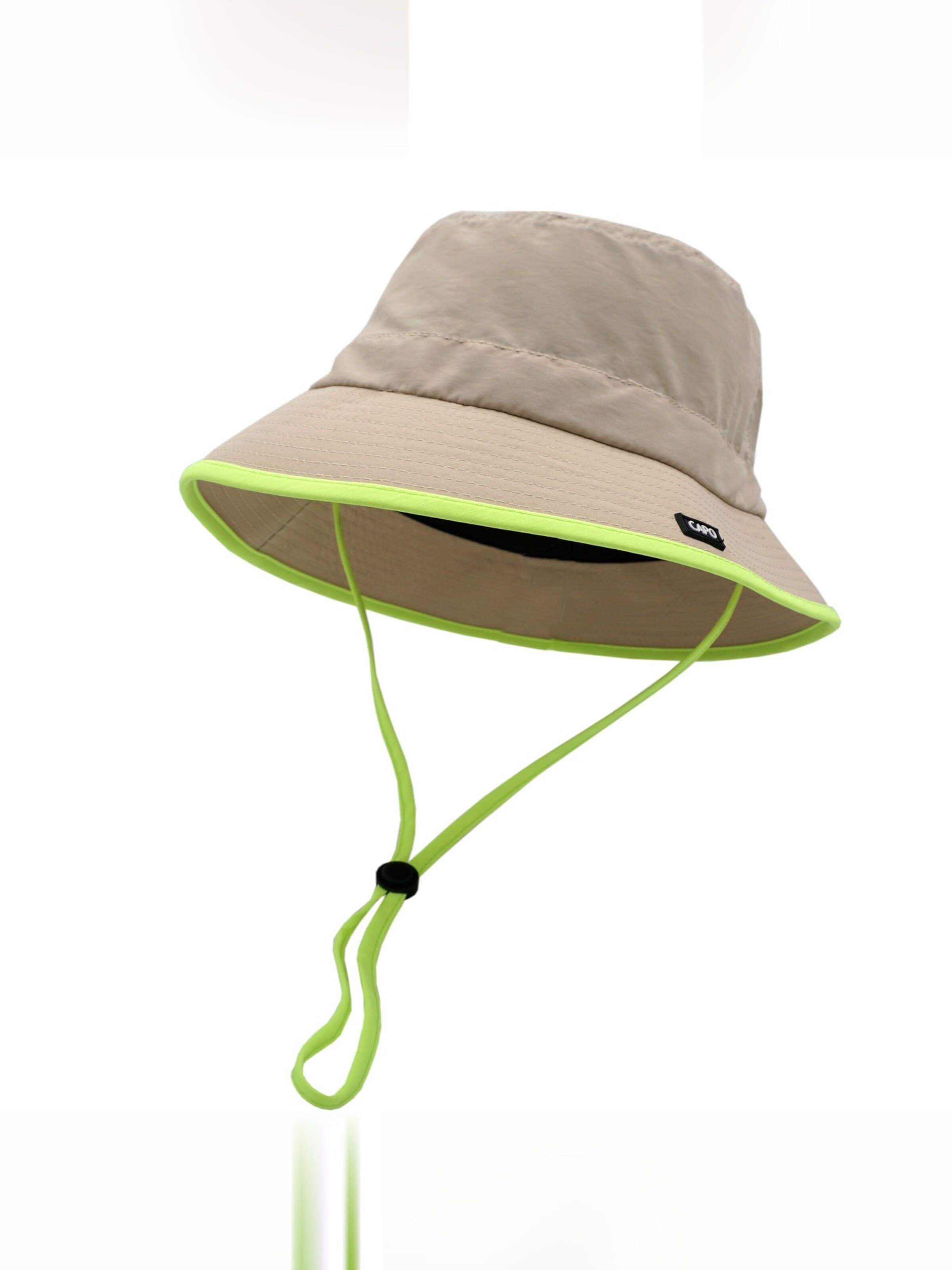 CAPO Hat 'Basic FIscherhut, Neon UV 50' in Beige: front