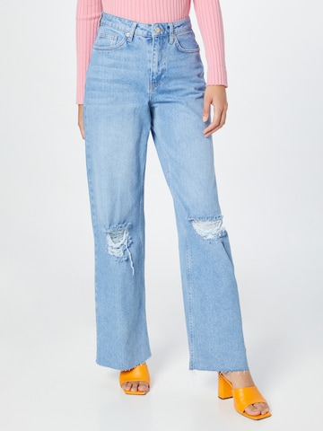 Wide leg Jeans de la NA-KD pe albastru: față