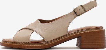 Derimod Sandalen met riem in Beige: voorkant