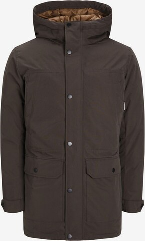 JACK & JONES Winter Parka 'Winner' in Brown: front