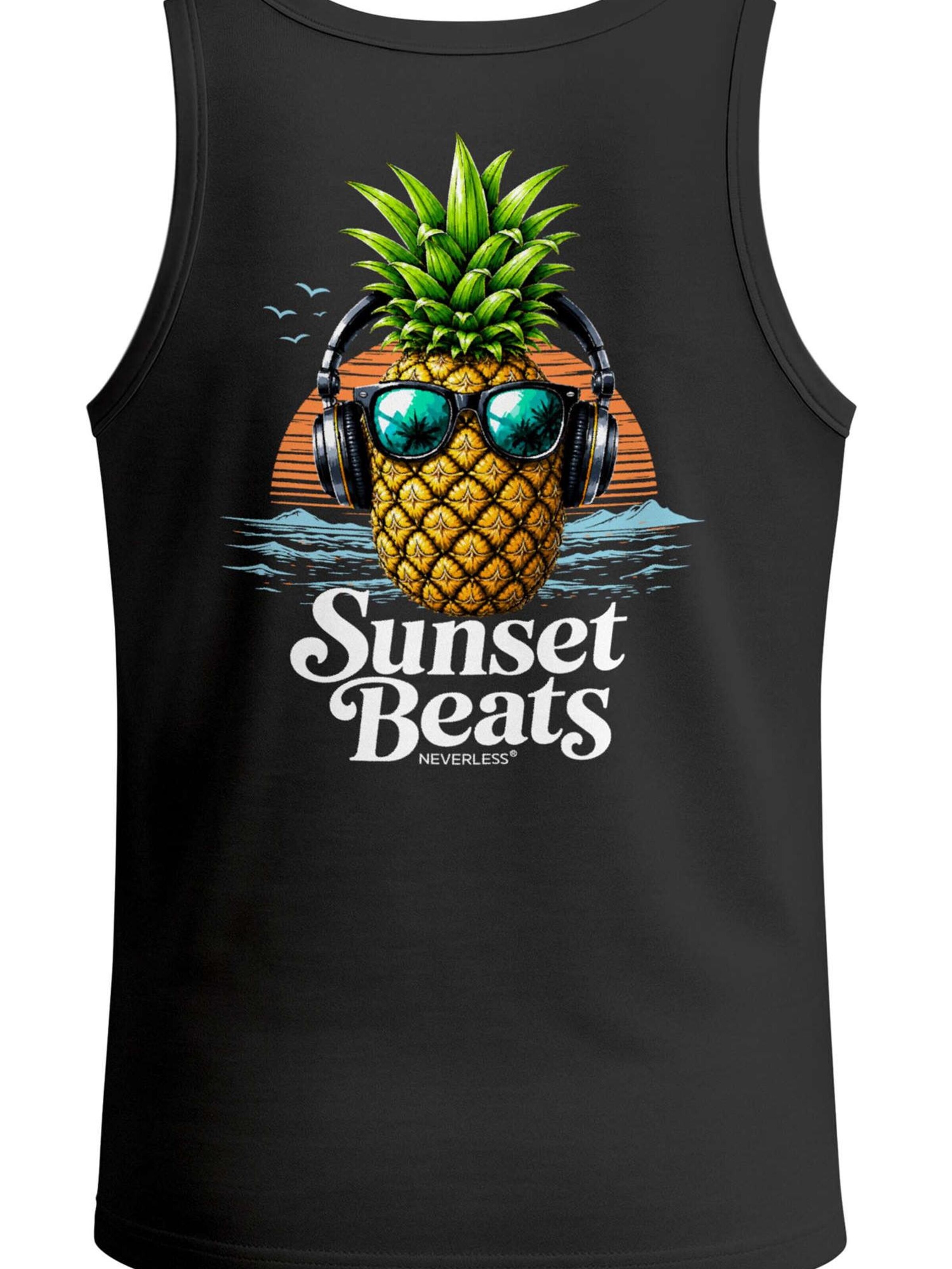 Neverless Shirt 'Ananas'‌‌ in Schwarz: Vorderseite