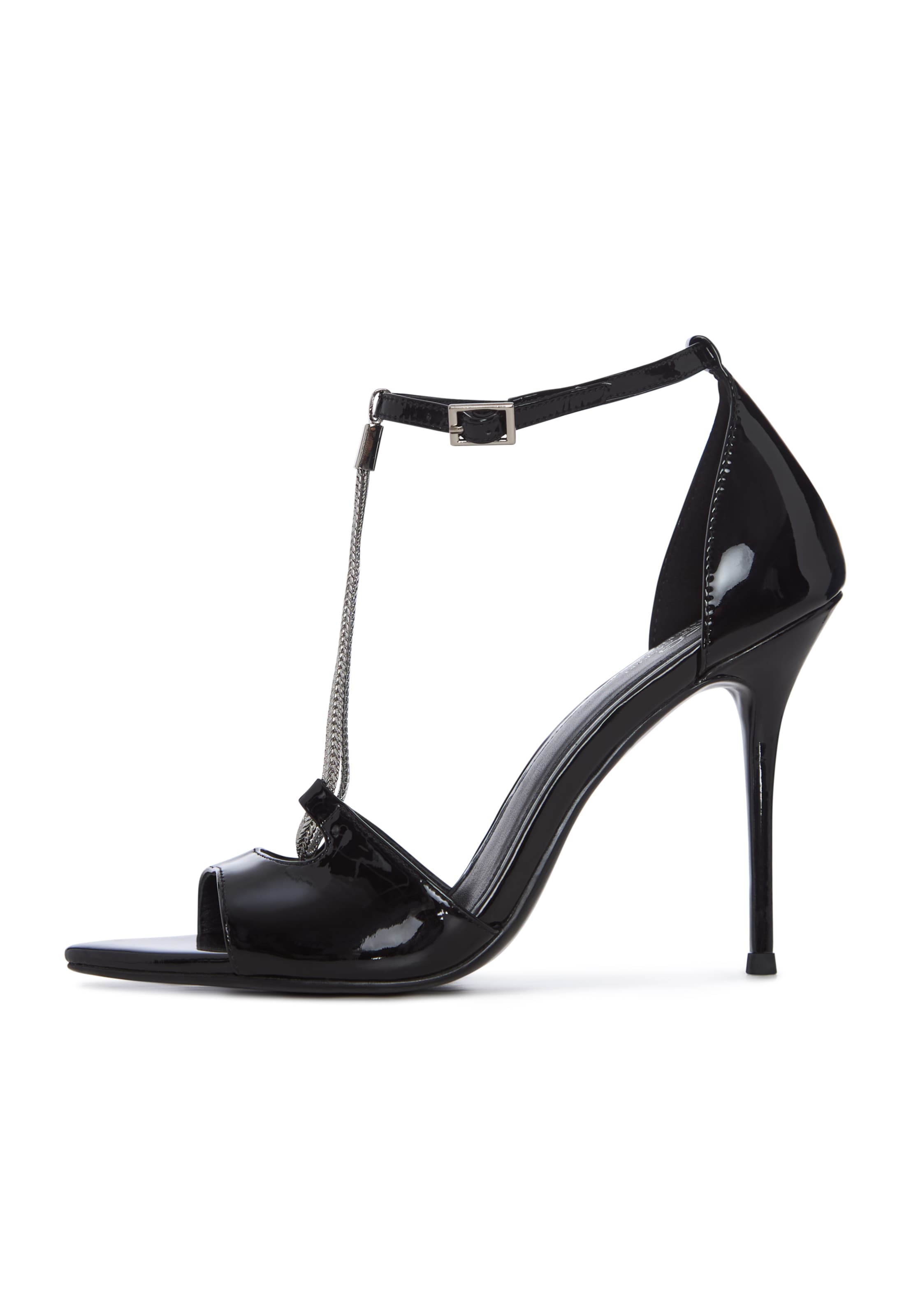 CESARE GASPARI Strap sandal in Black: front