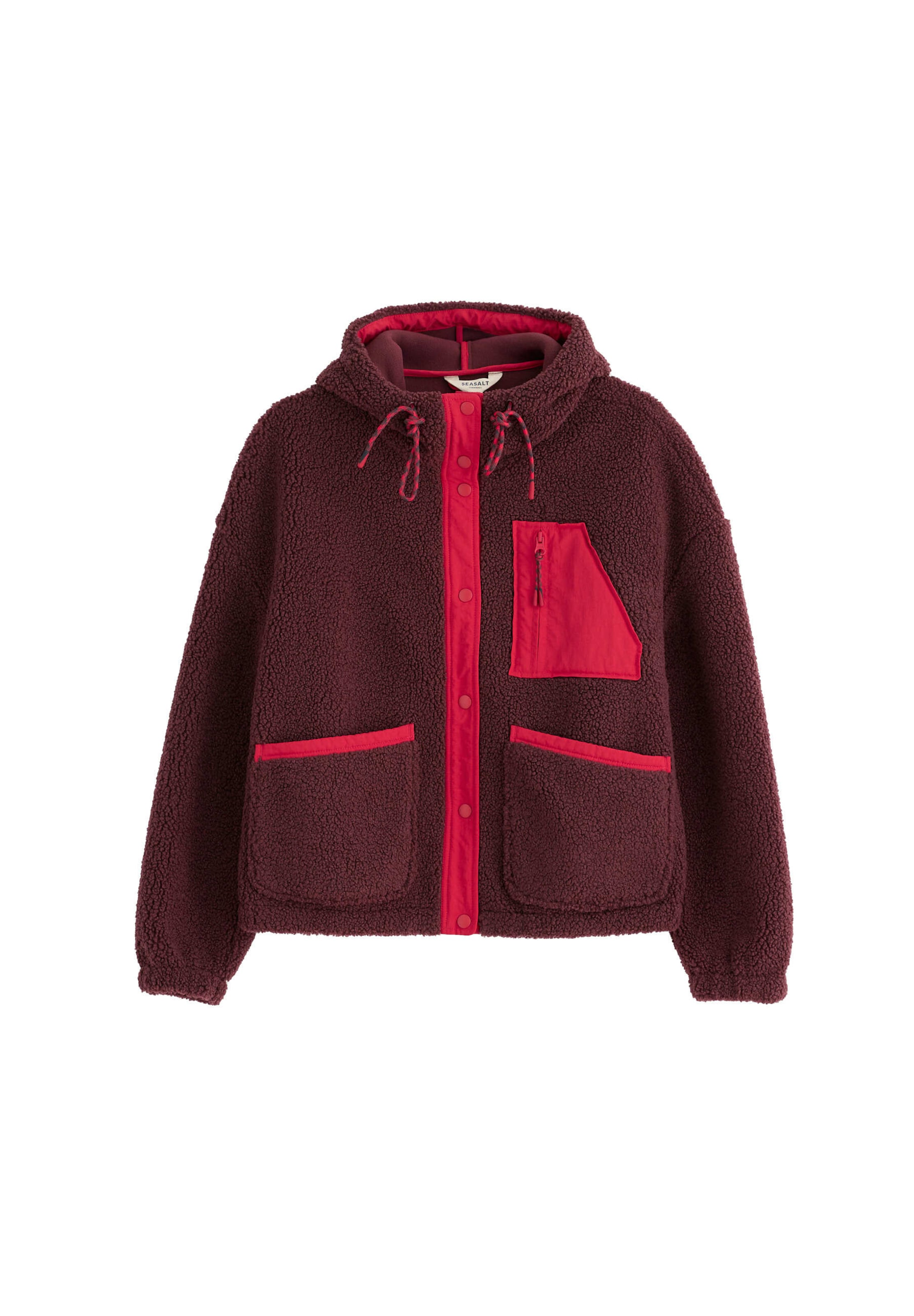 Seasalt Cornwall Fleecejacke 'Wooded Trail' in Braun: Vorderseite