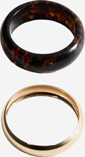 MANGO Bracelet 'FELICIA' in Cognac / Dark brown / Gold, Item view