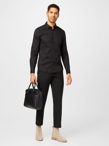 Coupe slim Chemise 'Tessuto' ARMANI EXCHANGE en noir
