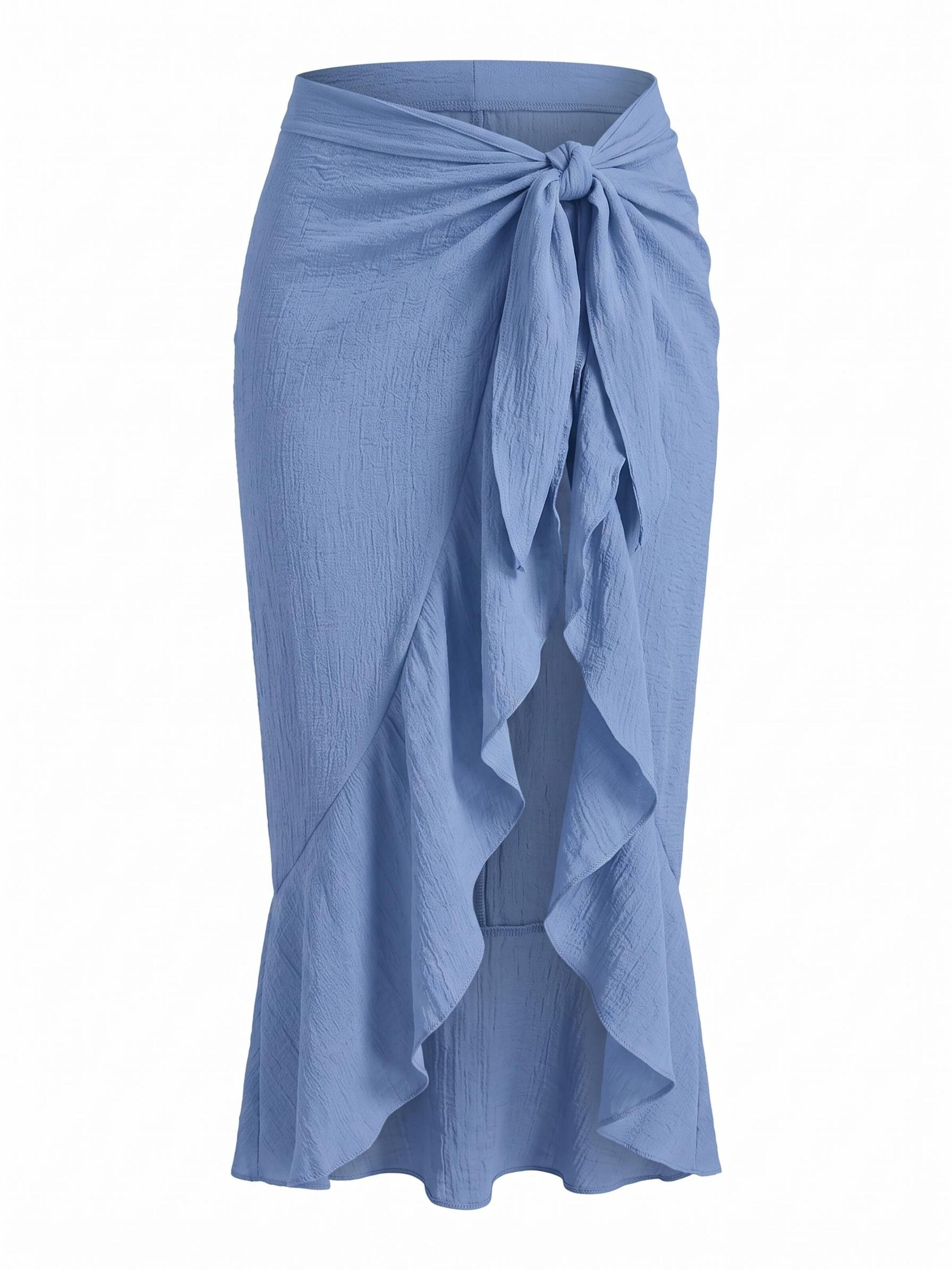 Cupshe Skirt 'Black Side Tie Midi Sarong' in Blue: front