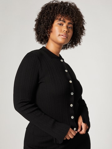 A LOT LESS Knit Cardigan 'Ruby' in Black: front