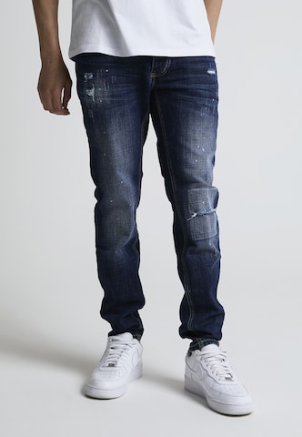 Alessandro Zavetti - Tapered Calças de ganga 'Sebastiano' em azul: frente