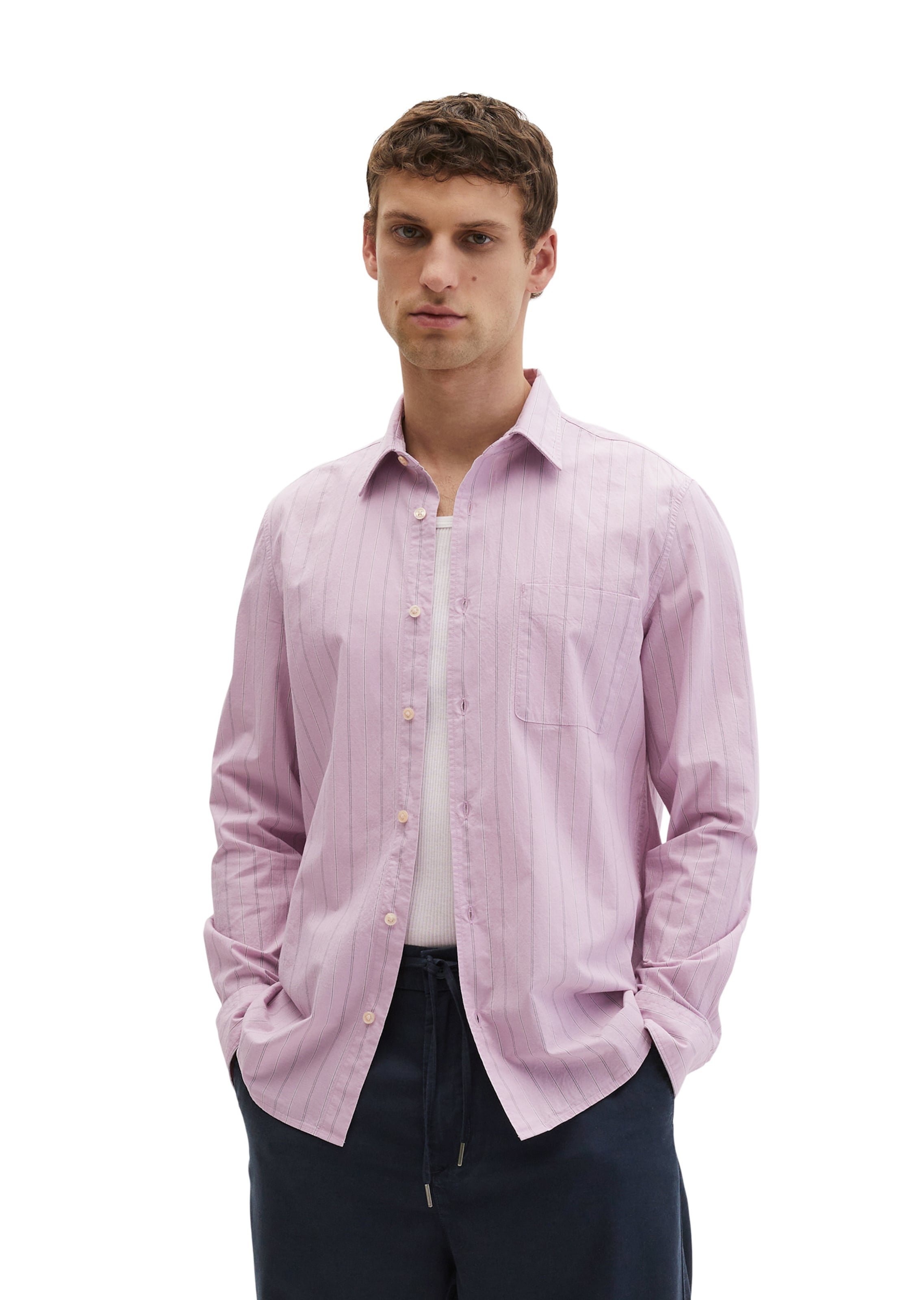 Marc O'Polo Regular fit Button Up Shirt in Purple: front