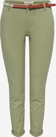 ONLY Chino hlače 'Biana' | zelena barva: sprednja stran