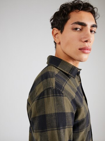 JACK & JONES Slim fit Button Up Shirt 'BUFFALO' in Green