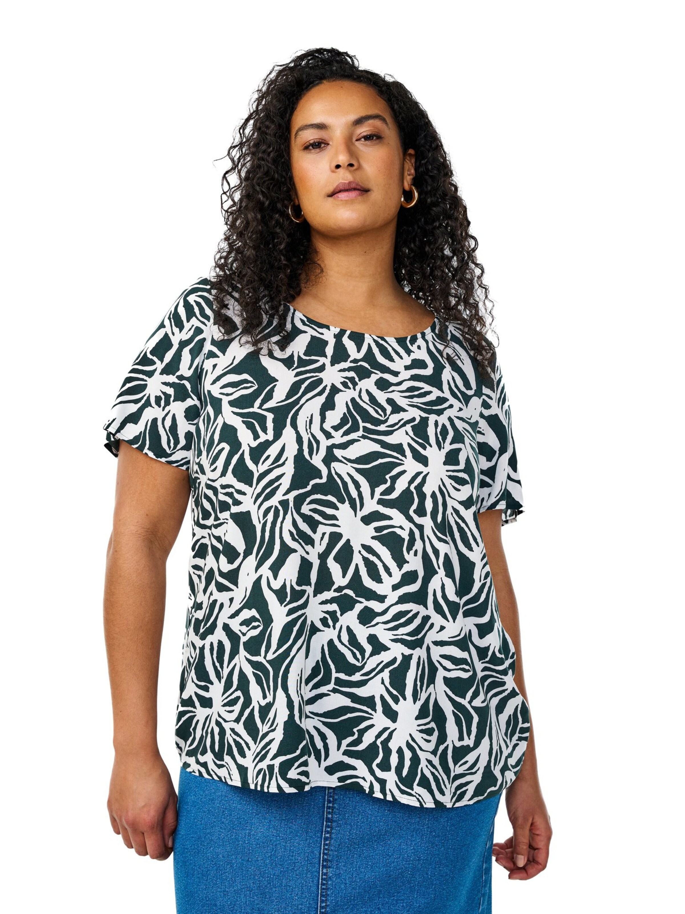 Flash by Zizzi Bluse 'Flbilly' in Grün: Vorderseite