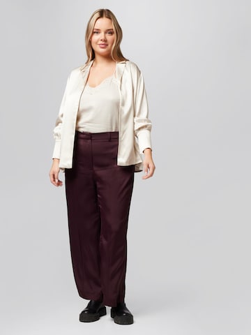 A LOT LESS Loose fit Pleated Pants 'Maggie' in Brown