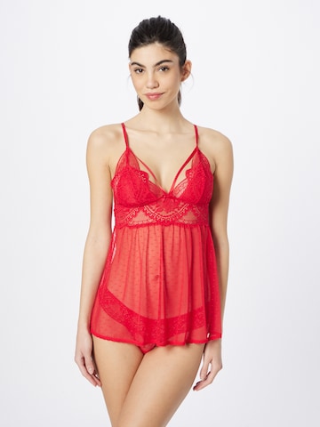 Hunkemöller - Camisa de noite 'Oceana' em vermelho: frente