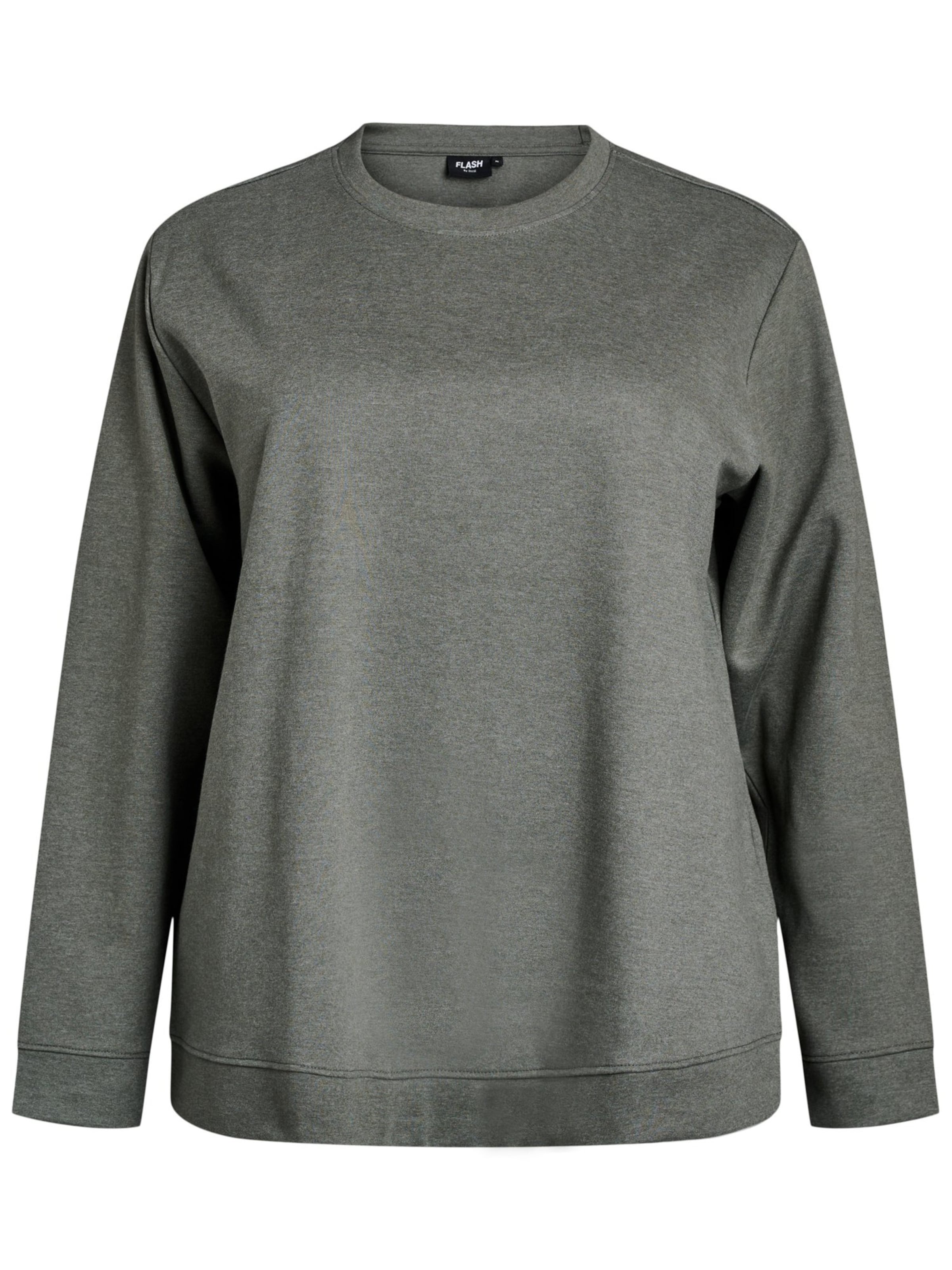 Zizzi Μπλούζα φούτερ 'Vigga' σε πράσινο: μπροστά