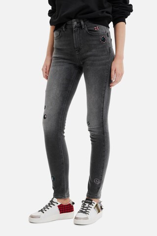 Desigual Slimfit Jeans in Zwart: voorkant