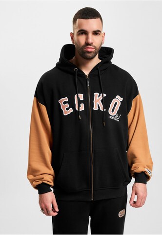 Ecko Unlimited Zip-Up Hoodie in Black: front