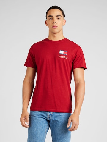 Tommy Jeans T-Shirt 'ESSENTIAL' in Rot: predná strana