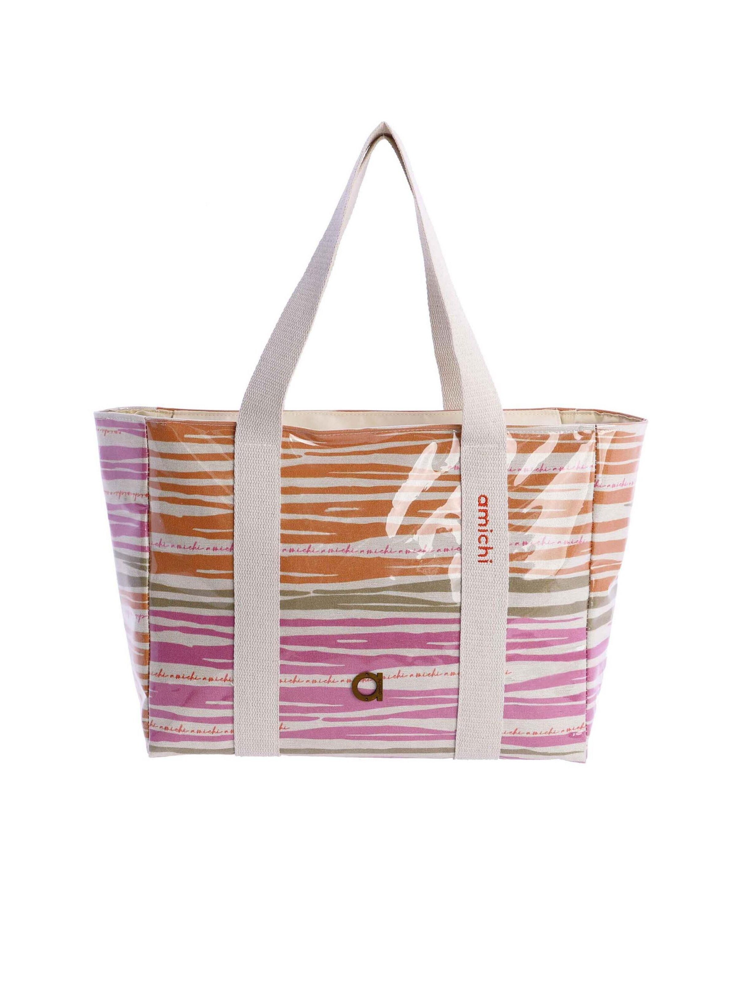 Amichi - Shopper 'Bolso de playa para mujer Sayurita de lona con cremallera' en Mezcla de colores: frente