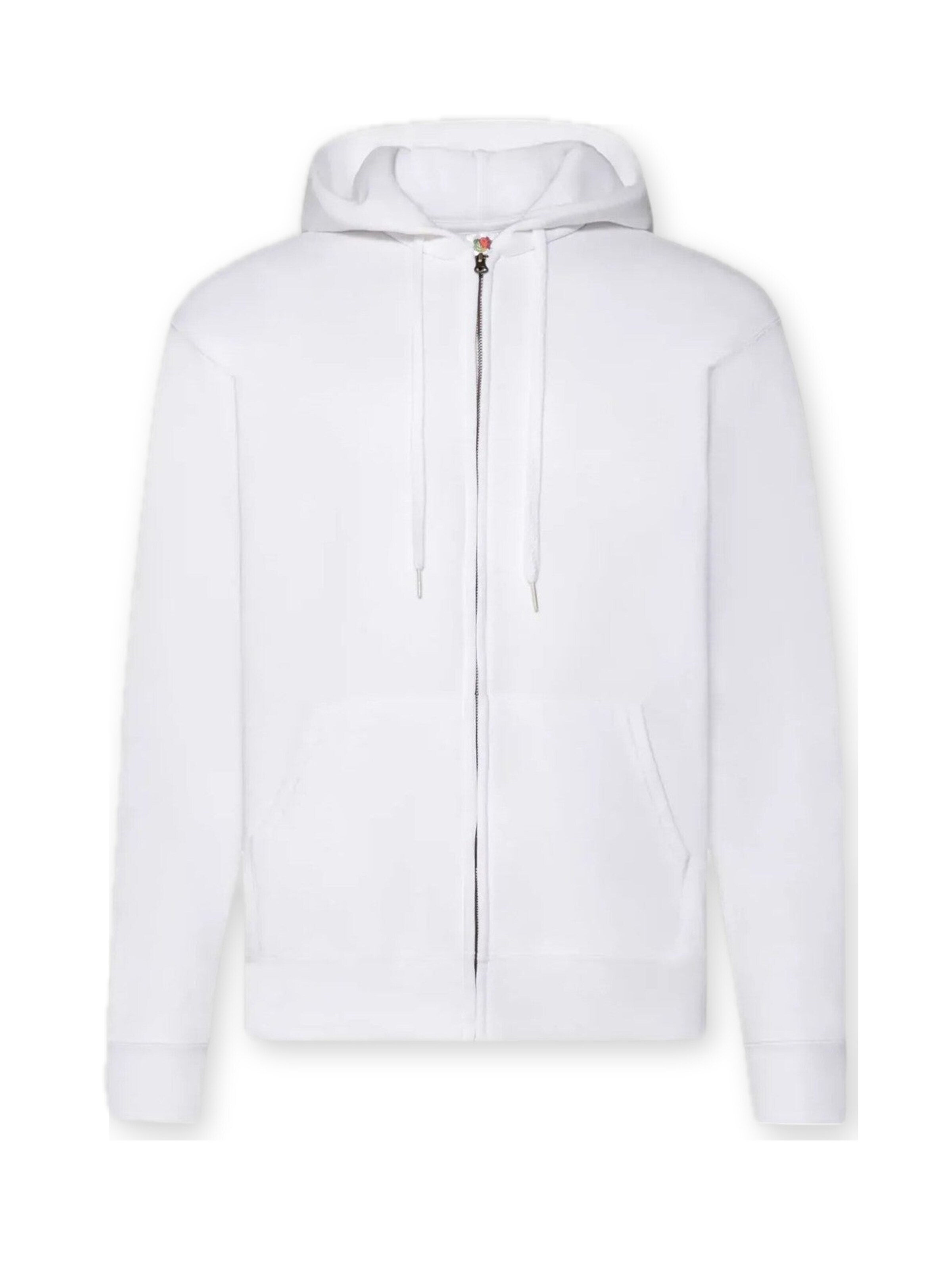 Giacca di felpa 'Zip Hoodie' di FRUIT OF THE LOOM in bianco: frontale