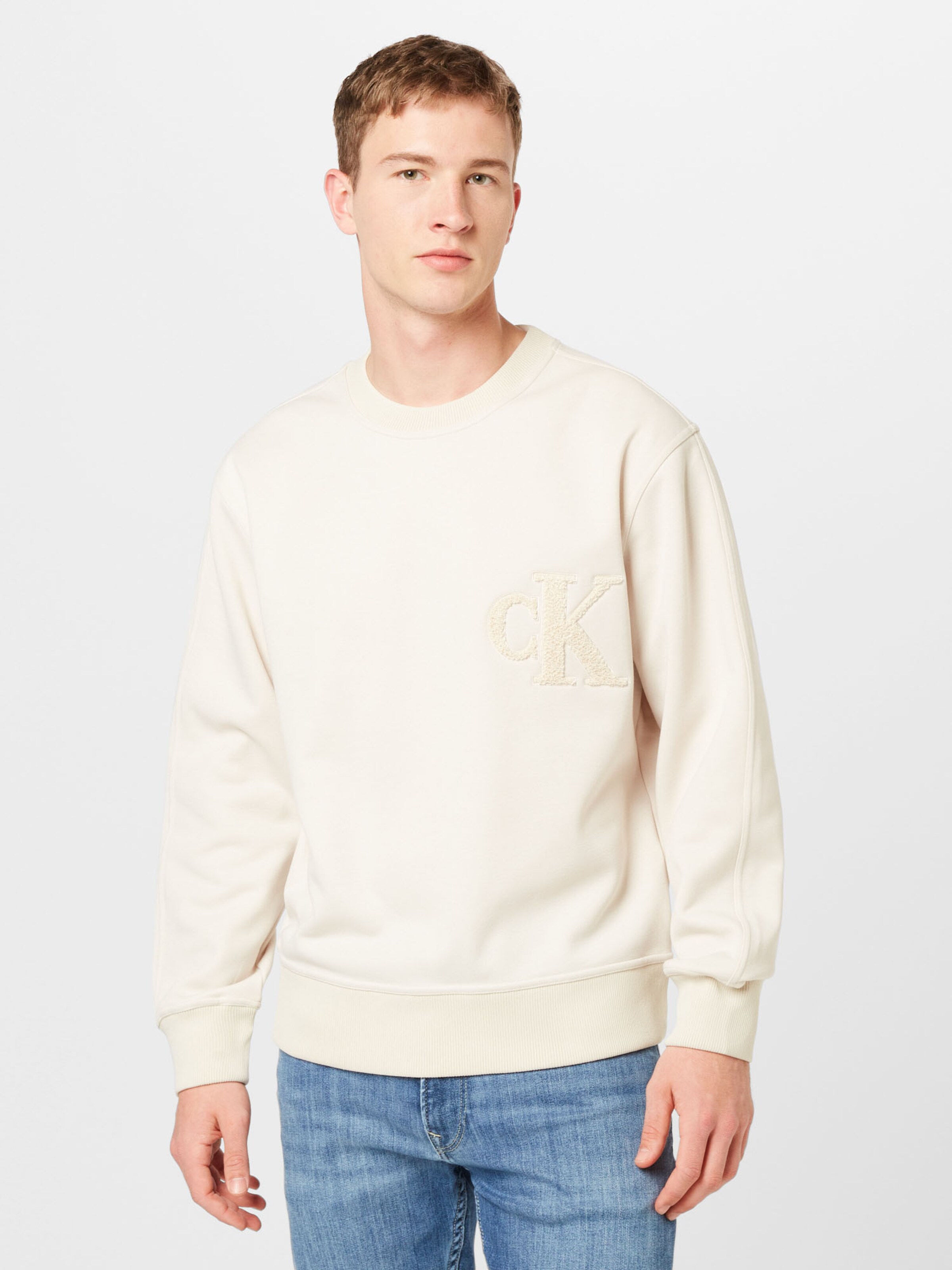 Calvin klein outlet beige sweatshirt