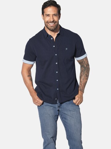 Jan Vanderstorm Comfort fit Button Up Shirt 'Wunzman' in Blue: front