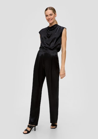 s.Oliver BLACK LABEL Wide leg Pleat-front trousers in Black