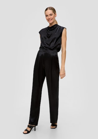 Wide Leg Pantalon à pince s.Oliver BLACK LABEL en noir