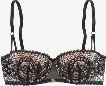 JETTE Balconette Bra in Black: front