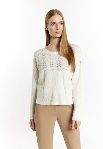 DreiMaster Klassik Sweater in White: front