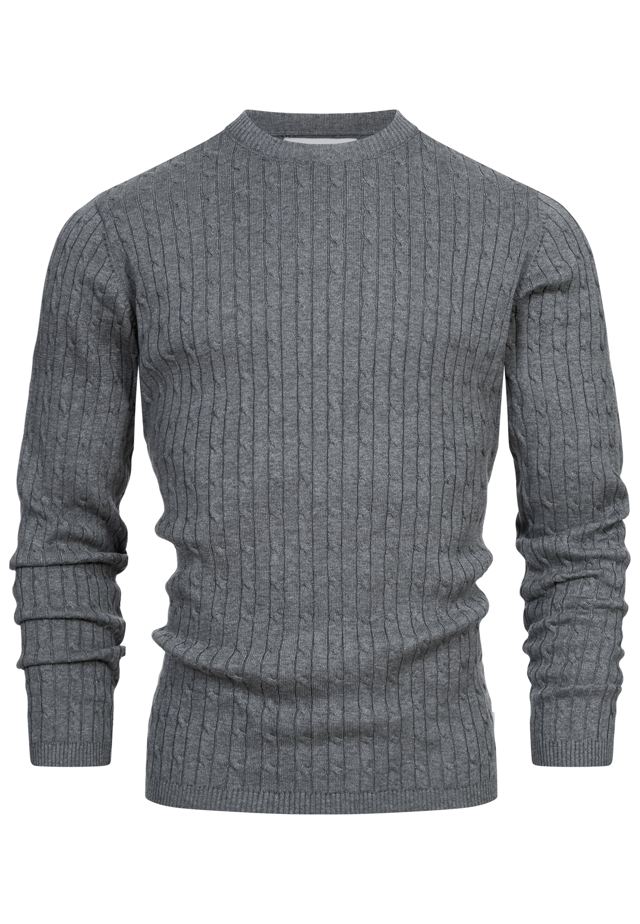 Kronstadt Sweater 'Cable' in Grey: front