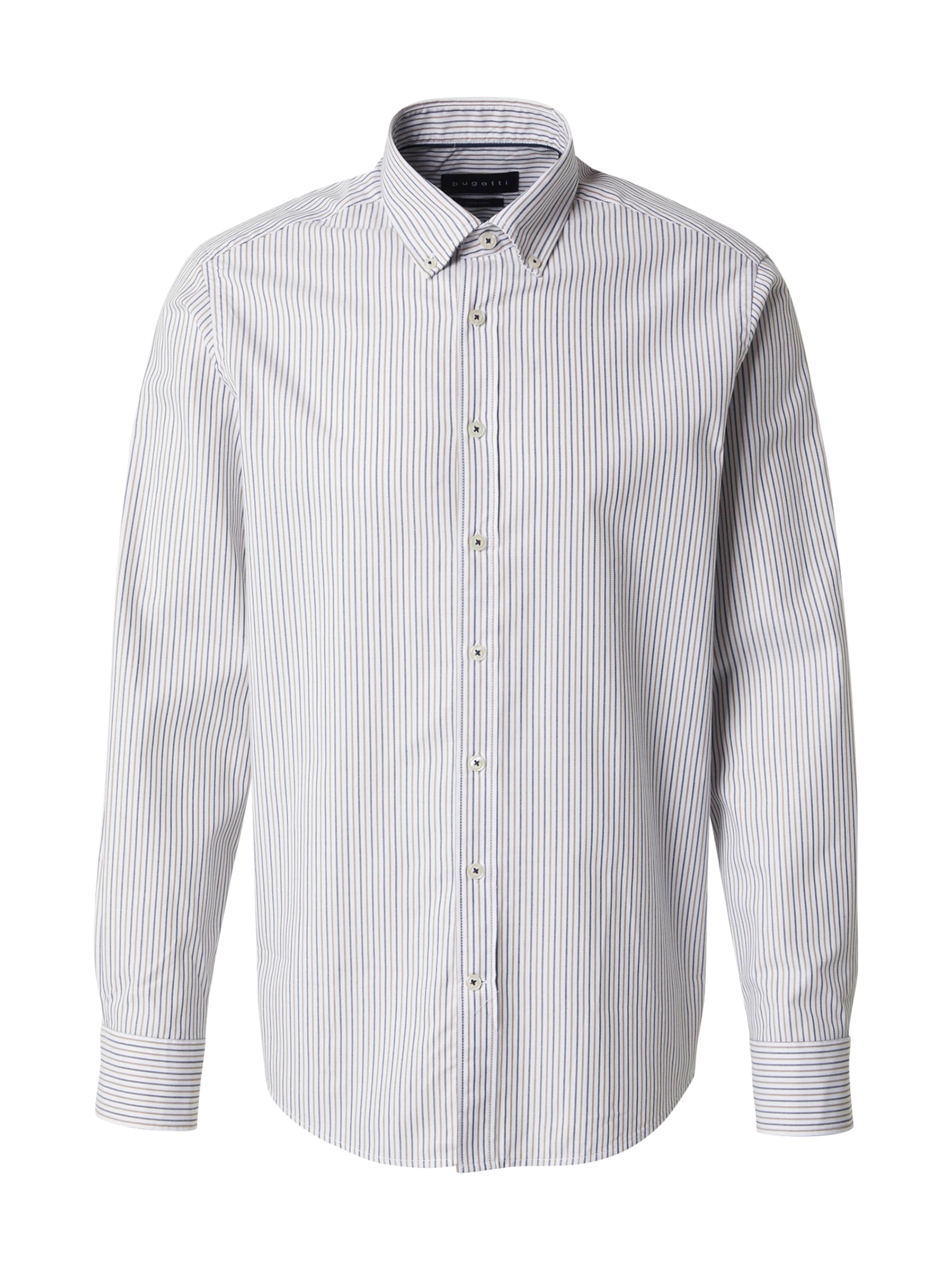 bugatti Button Up Shirt in Ecru / Dark beige / Marine blue, Item view