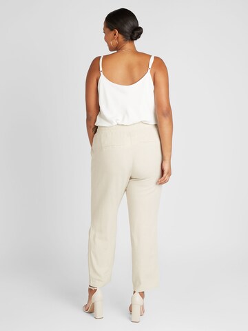 Vero Moda Curve Regular Pleat-Front Pants 'VMJESMILO' in Beige
