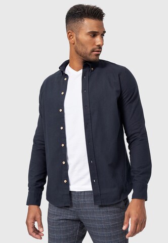 INDICODE JEANS Regular fit Overhemd 'Riverside' in Zwart