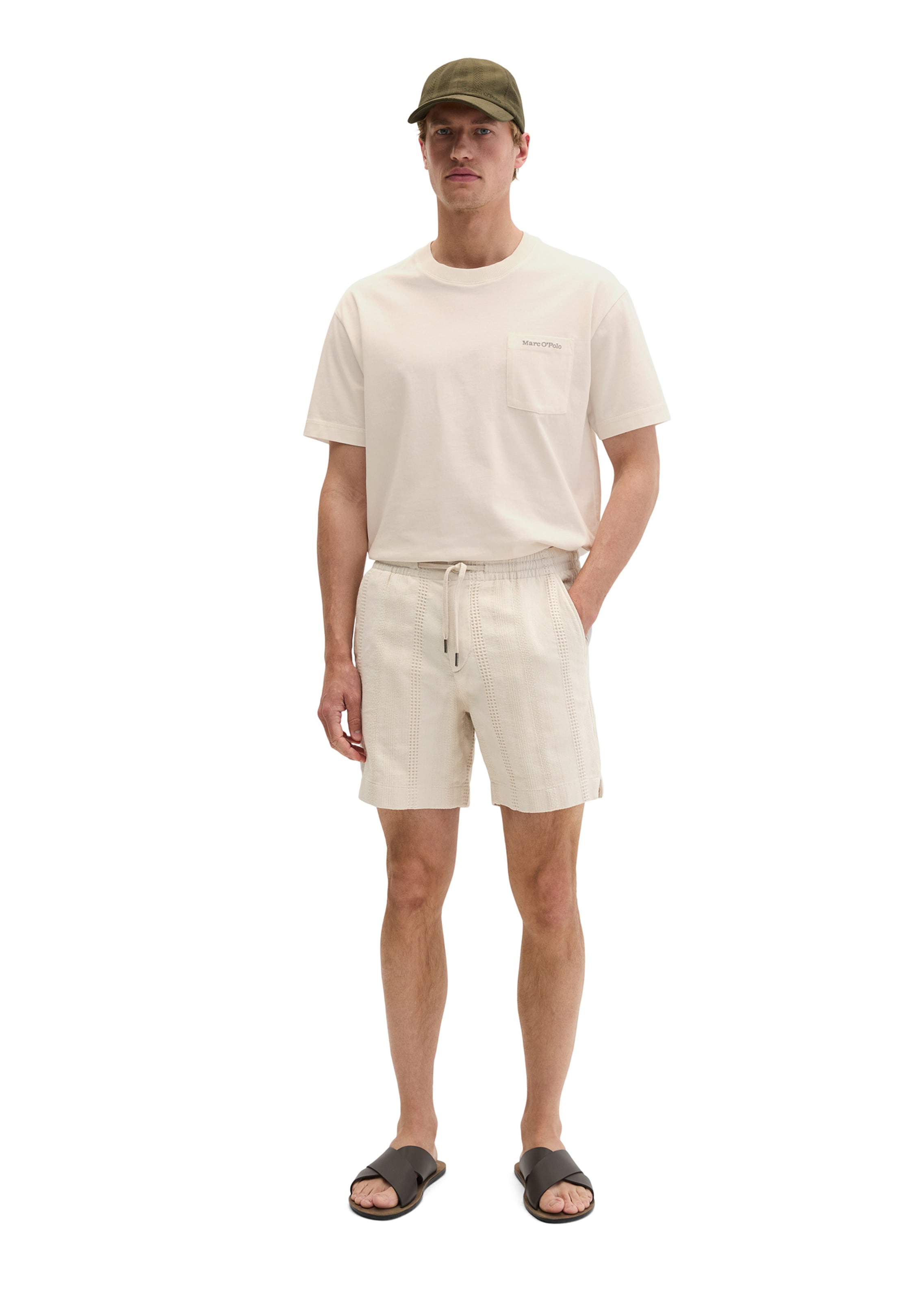 Marc O'Polo Regular Trousers 'Arik' in Beige