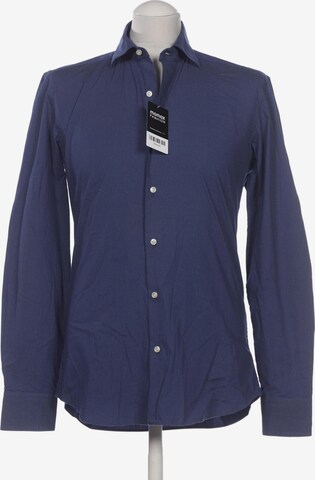 Fay Button Up Shirt in M in Blue: front