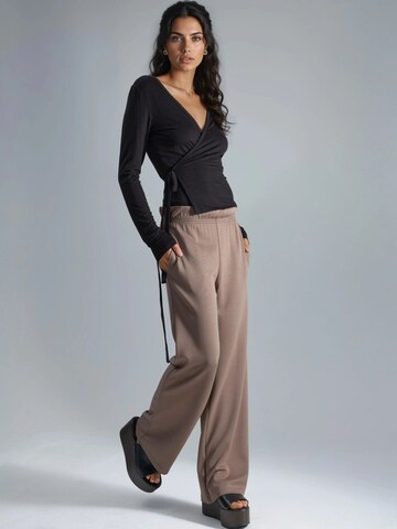 Wide leg Pantaloni di Hiccup in marrone