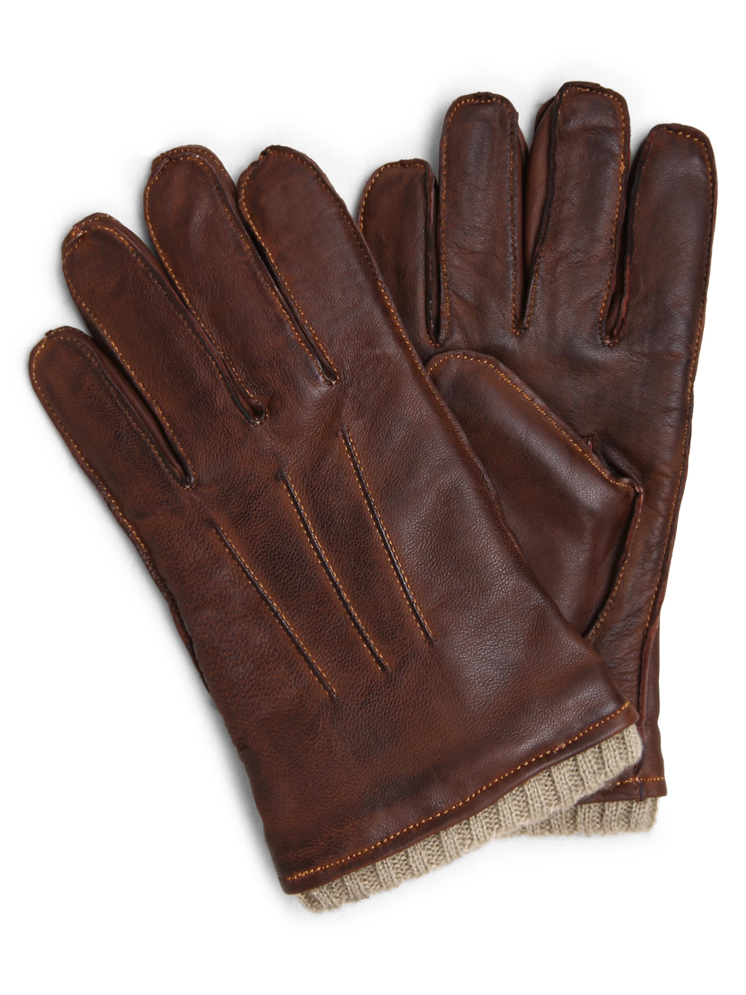 Pearlwood Full finger gloves in Brown: front