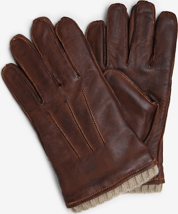 Pearlwood Full Finger Gloves in Brown: front