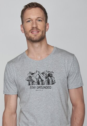 GREENBOMB Shirt 'Animal Stay Grounded' in Grijs