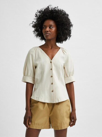 SELECTED - Blusa 'Malvina' en beige: frente