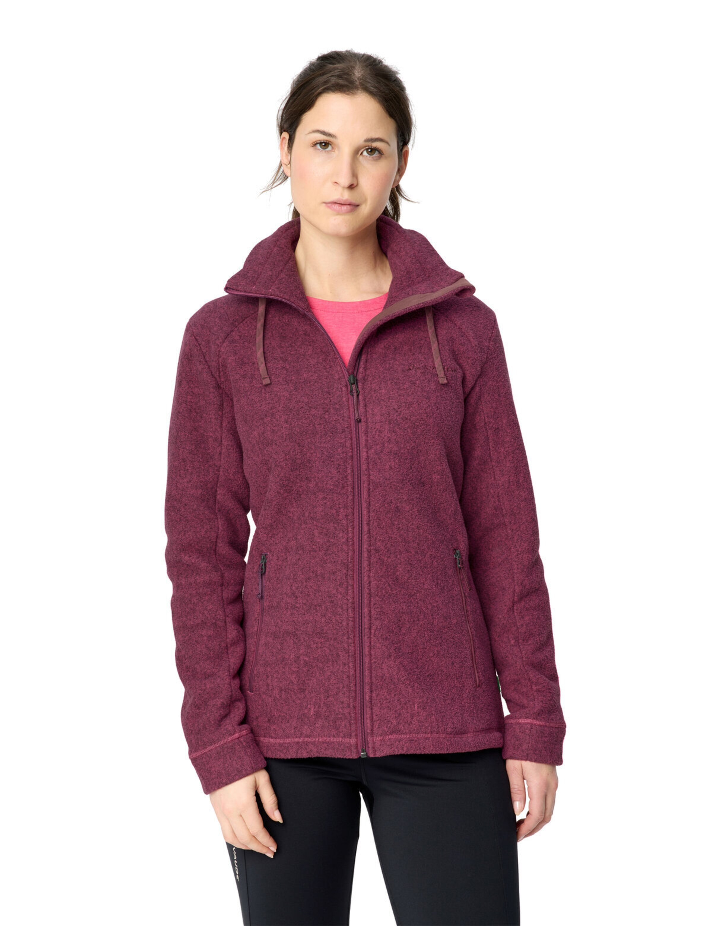 VAUDE Athletic fleece jacket 'Skomer' in Pink: front