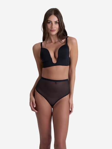 Bye Bra Shapingslip 'Forming Tulle Mid Waist Thong' in Zwart