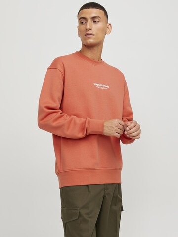 JACK & JONES Sweatshirt 'JORVesterbro' in Orange: front