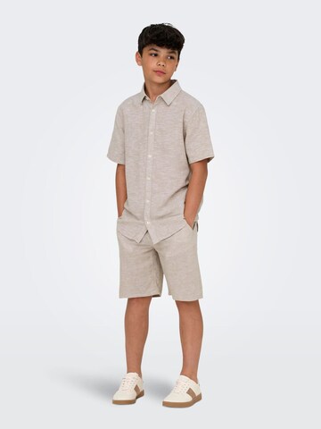 Only & Sons Junior Slim fit Overhemd 'OSJCaiden' in Beige