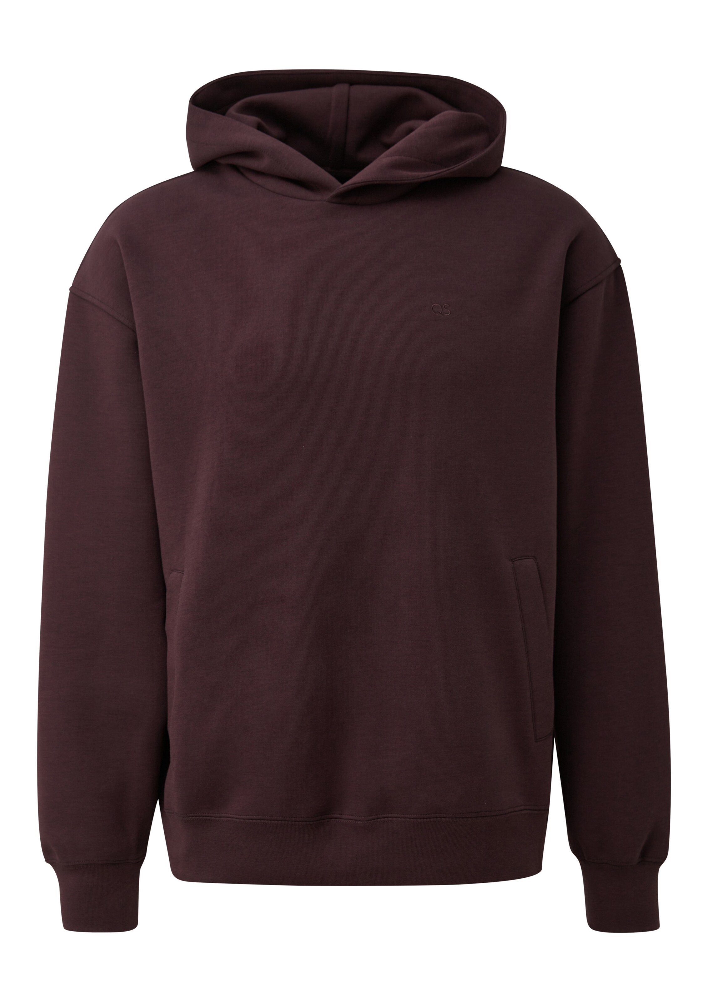 Sweat-shirt QS en marron : devant