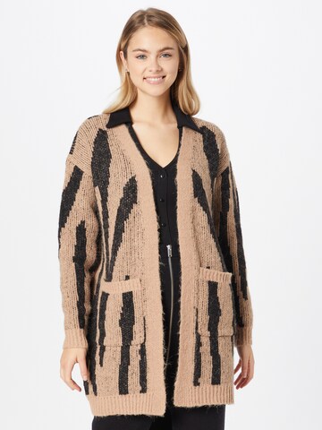 VERO MODA Knit Cardigan 'ZELMA' in Brown: front